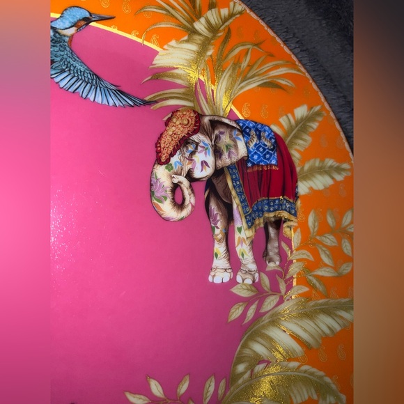 Williams Sonoma Palace RAJ Dinner Plates  Set of 5 Tiger Elephant Peacock & Bird - Picture 7 of 14